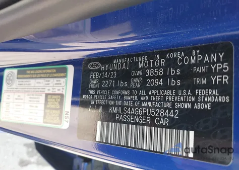 2023 Hyundai Elantra Sel из США, поврежденный, VIN KMHLS4AG6PU528442